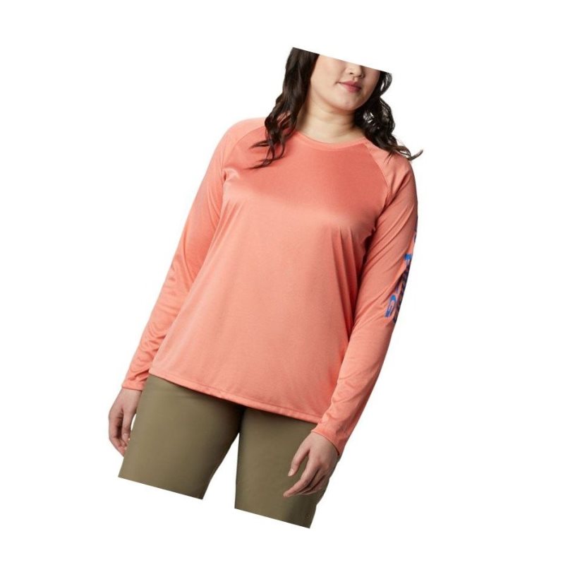 Columbia Tidal Heather Long Sleeve Sweatshirt Kadın Mavi | 12968-PWOQ