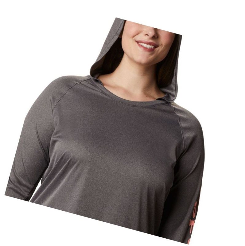 Columbia Tidal Heather Plus Size Kapşonlu Kadın Siyah Pembe | 80321-QVYC
