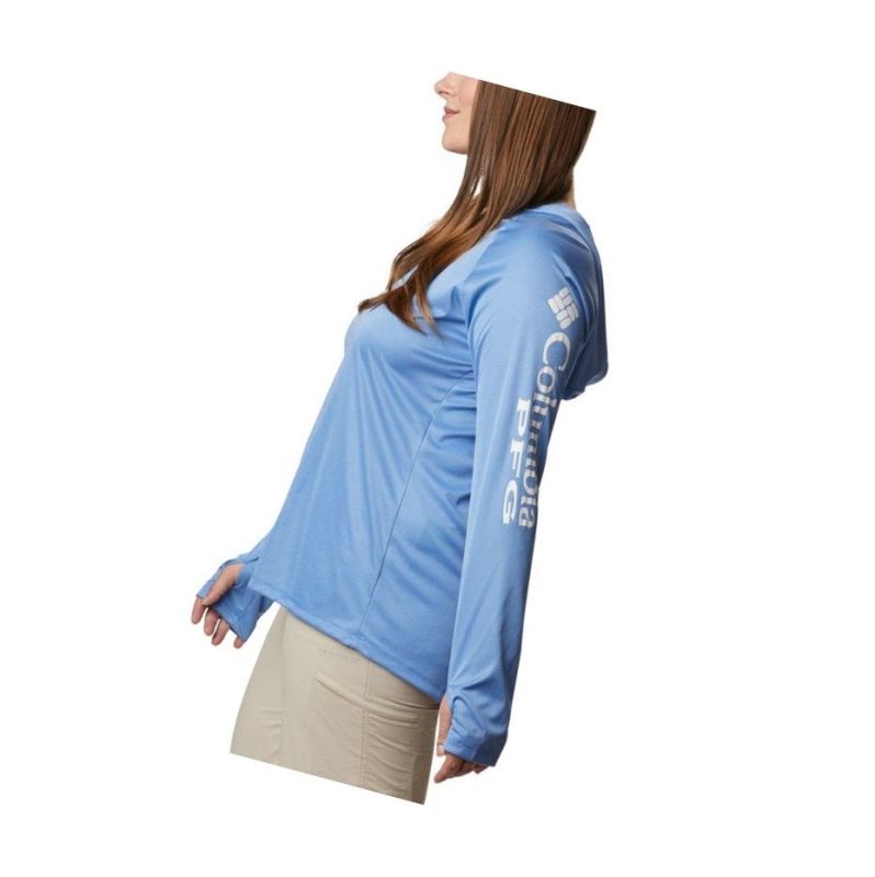Columbia Tidal Heather Plus Size Kapşonlu Kadın Mavi Beyaz | 69047-OXAU