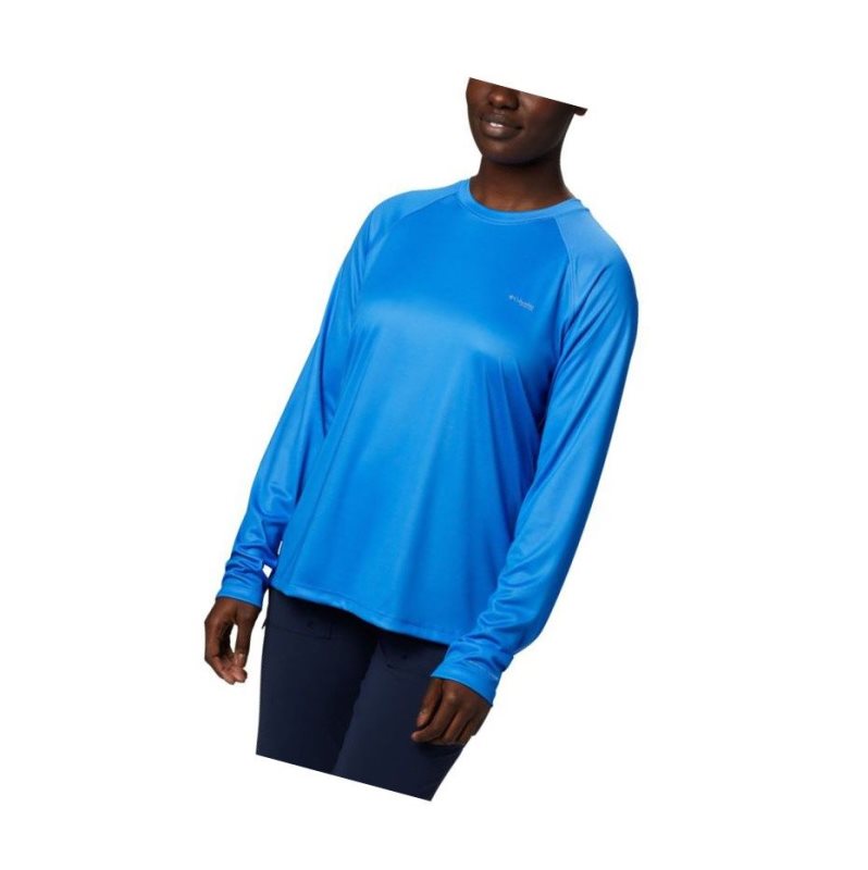 Columbia Tidal PFG Printed Triangle Long Sleeve Sweatshirt Kadın Mavi | 83601-QPOZ