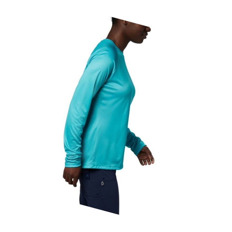 Columbia Tidal PFG Printed Triangle Long Sleeve Sweatshirt Kadın Mavi | 62875-QDTX