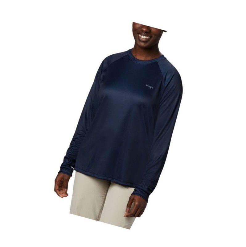 Columbia Tidal PFG Printed Triangle Long Sleeve Sweatshirt Kadın Lacivert | 43089-FBVD