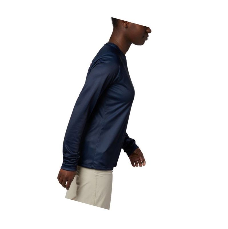 Columbia Tidal PFG Printed Triangle Long Sleeve Sweatshirt Kadın Lacivert | 43089-FBVD