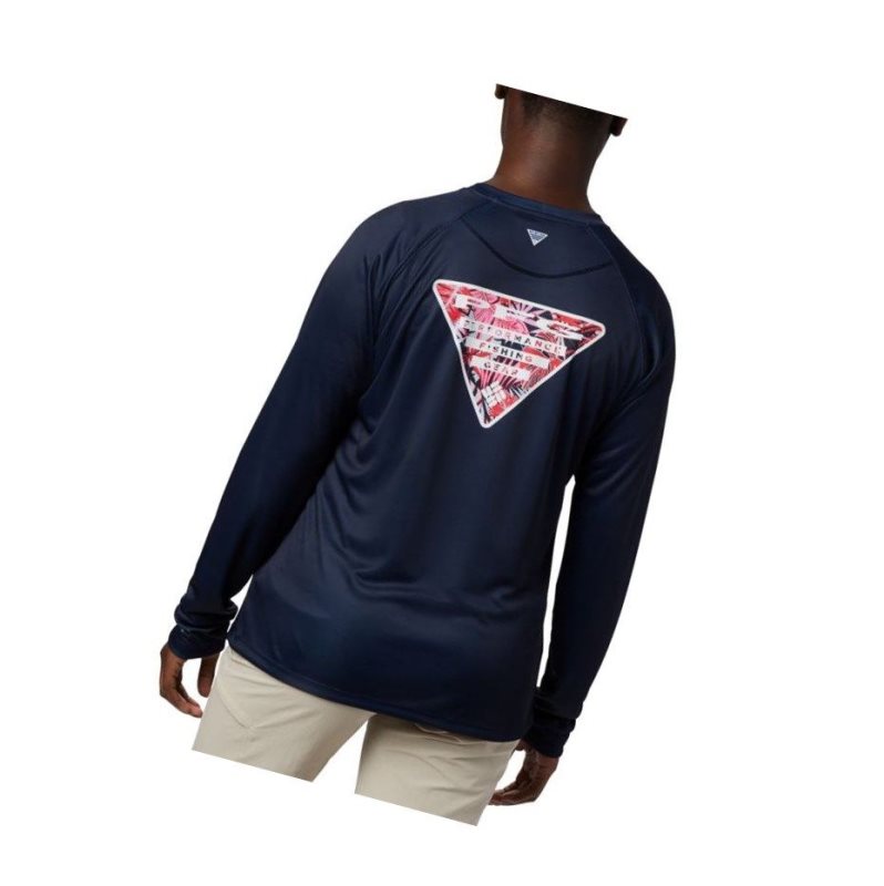 Columbia Tidal PFG Printed Triangle Long Sleeve Sweatshirt Kadın Lacivert | 43089-FBVD