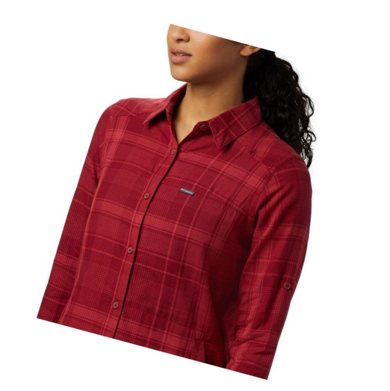Columbia Times Two Long Sleeve Tunic Gömlek Kadın Kırmızı | 52043-RUBZ