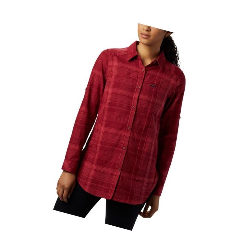 Columbia Times Two Long Sleeve Tunic Gömlek Kadın Kırmızı | 52043-RUBZ