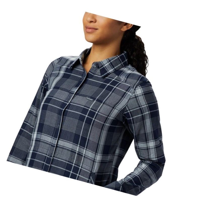 Columbia Times Two Long Sleeve Tunic Gömlek Kadın Lacivert | 28430-LFVZ