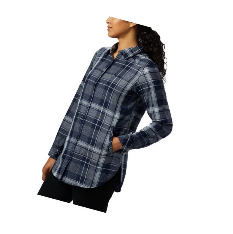Columbia Times Two Long Sleeve Tunic Gömlek Kadın Lacivert | 28430-LFVZ