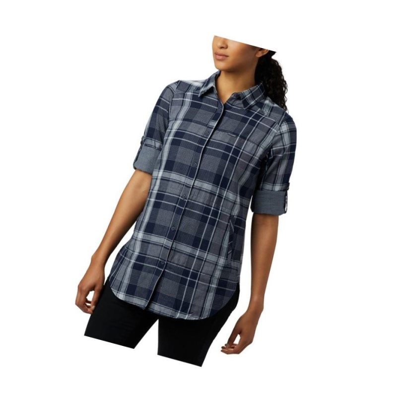 Columbia Times Two Long Sleeve Tunic Gömlek Kadın Lacivert | 28430-LFVZ