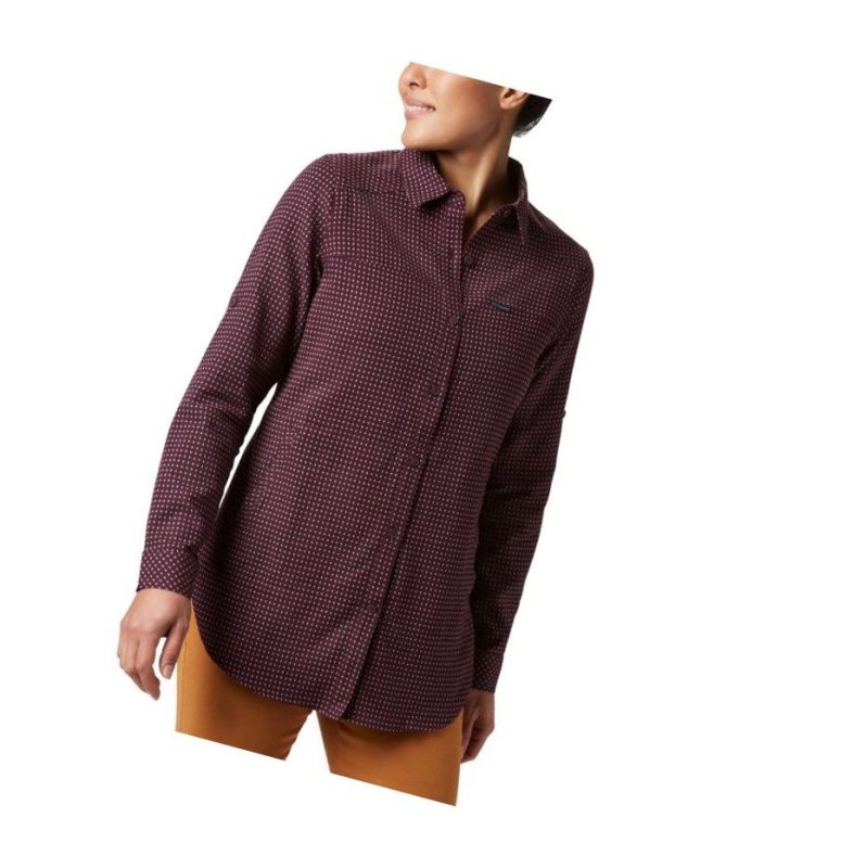 Columbia Times Two Long Sleeve Tunic Gömlek Kadın Siyah Pembe | 08972-LWSV