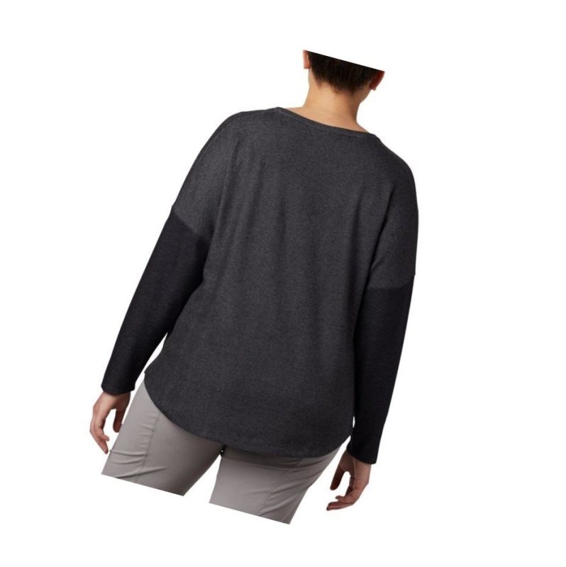 Columbia Times Two Novelty Knit Long Sleeve Plus Size Sweatshirt Kadın Siyah | 83649-KGYF