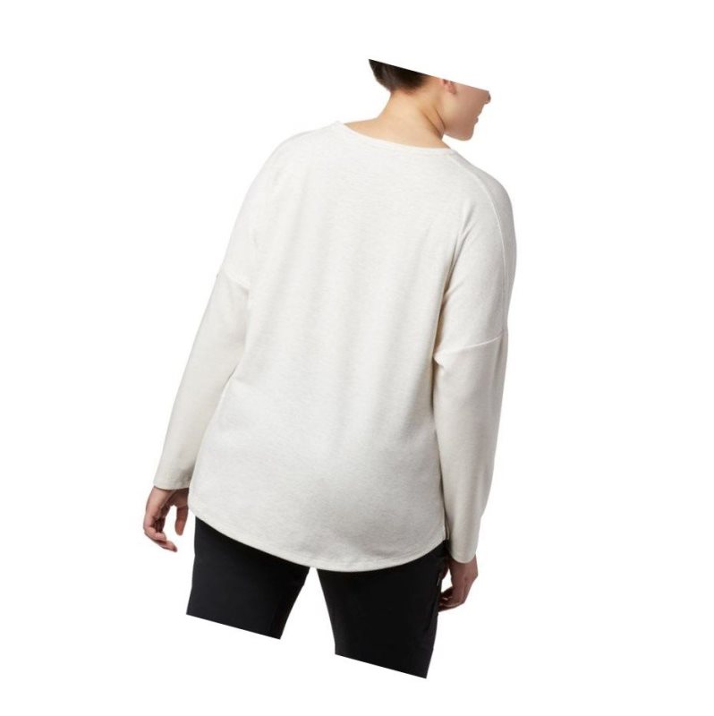Columbia Times Two Novelty Knit Long Sleeve Plus Size Sweatshirt Kadın Krema | 68493-CNMJ