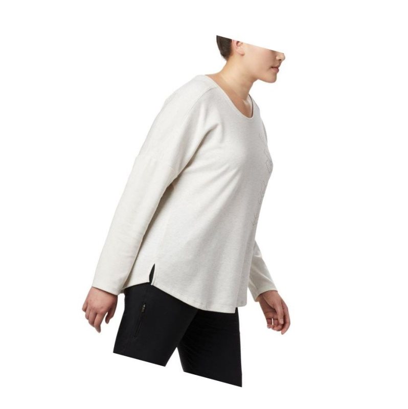 Columbia Times Two Novelty Knit Long Sleeve Plus Size Sweatshirt Kadın Krema | 68493-CNMJ