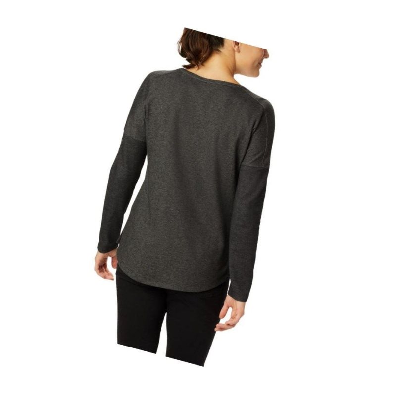 Columbia Times Two Novelty Knit Long Sleeve Sweatshirt Kadın Siyah | 57348-YMHF
