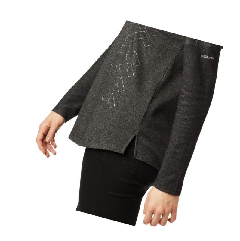 Columbia Times Two Novelty Knit Long Sleeve Sweatshirt Kadın Siyah | 57348-YMHF