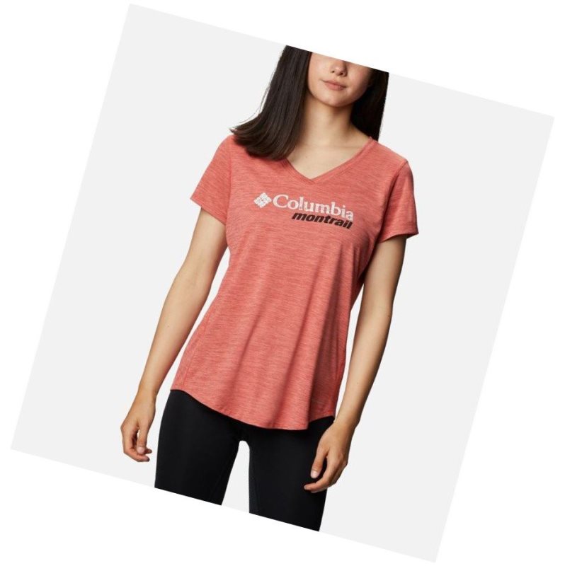 Columbia Trinity Trail II Graphic Tişört Kadın Koyu Mercan | 43829-AMHJ