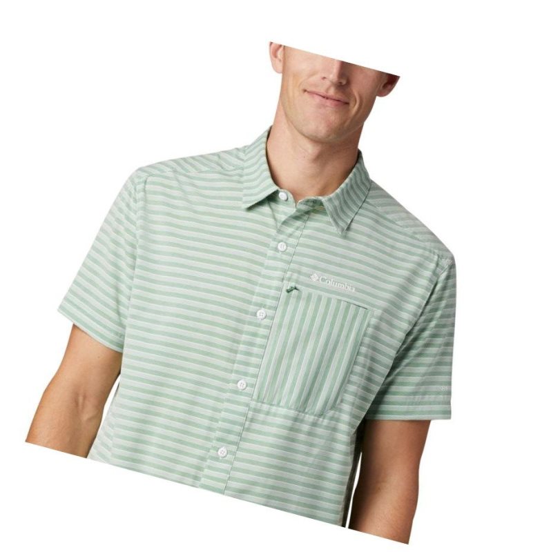 Columbia Twisted Creek II Short Sleeve Tall Gömlek Erkek Yeşil | 87360-SCAH