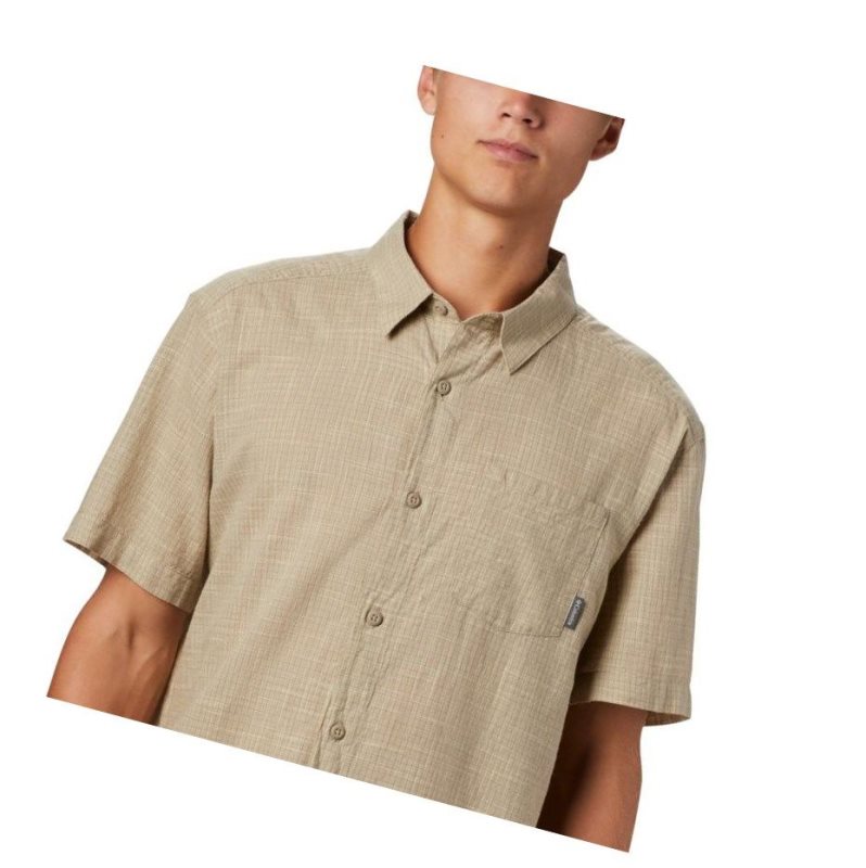 Columbia Under Exposure Yarn-Dye Short Sleeve Gömlek Erkek Kahverengi | 68317-ILFK