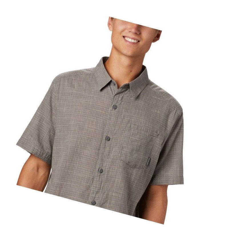 Columbia Under Exposure Yarn Dye Short Sleeve Big Gömlek Erkek Gri | 74138-YHGK