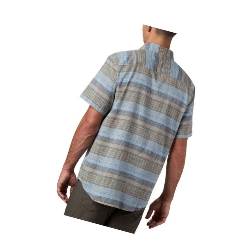 Columbia Under Exposure Yarn Dye Short Sleeve Tall Gömlek Erkek Mavi | 96301-SRQT