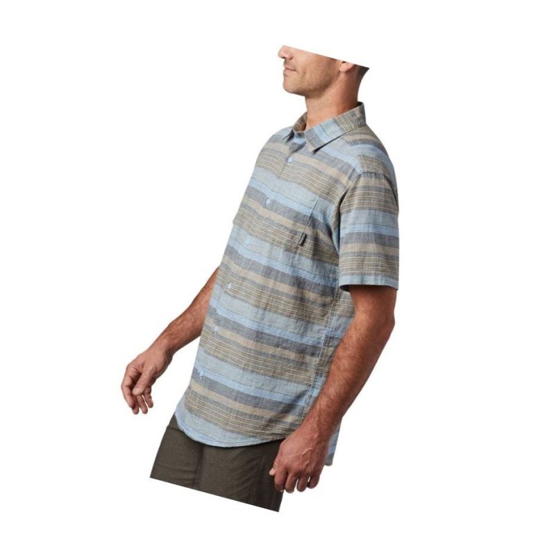 Columbia Under Exposure Yarn Dye Short Sleeve Tall Gömlek Erkek Mavi | 96301-SRQT