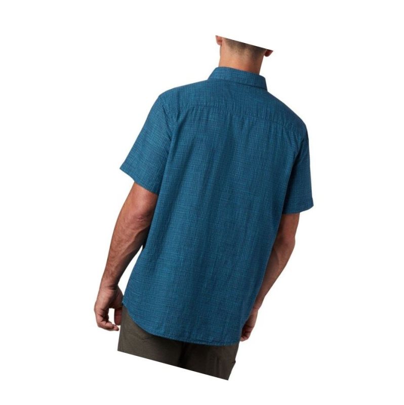 Columbia Under Exposure Yarn Dye Short Sleeve Tall Gömlek Erkek Lacivert | 17450-BKSJ