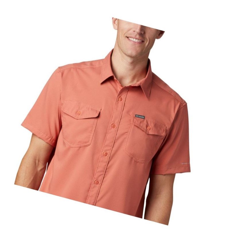 Columbia Utilizer II Solid Short Sleeve Gömlek Erkek Koyu Mercan | 65039-BCIU