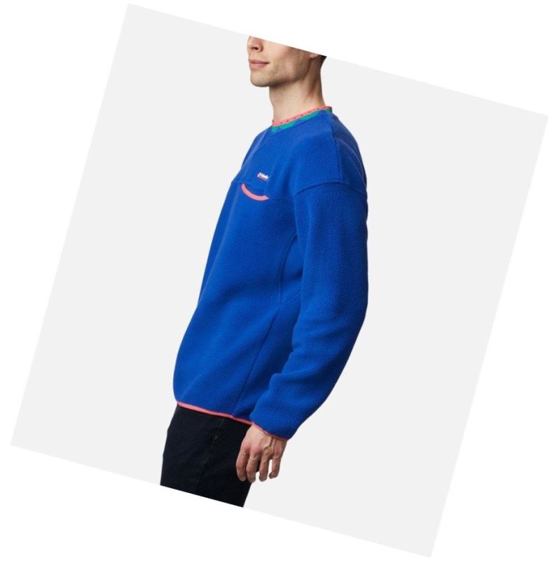 Columbia Wapitoo Fleece Sweatshirt Erkek Mavi Açık Pembe | 94761-QTPH