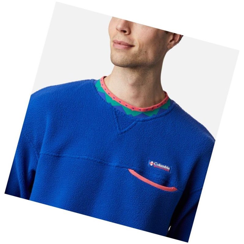 Columbia Wapitoo Fleece Sweatshirt Erkek Mavi Açık Pembe | 94761-QTPH