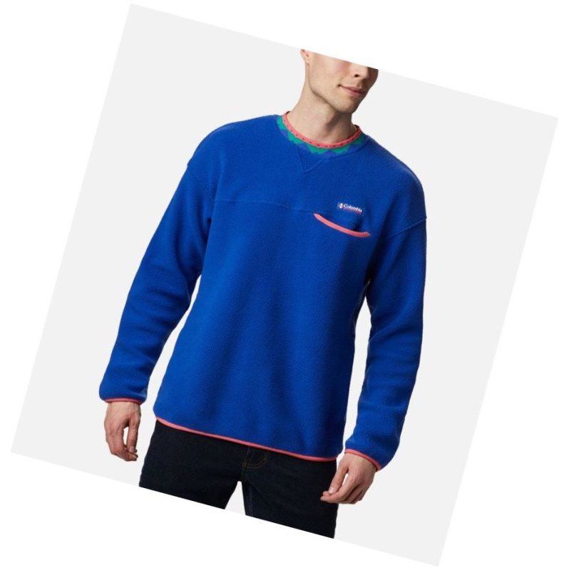 Columbia Wapitoo Fleece Sweatshirt Erkek Mavi Açık Pembe | 94761-QTPH