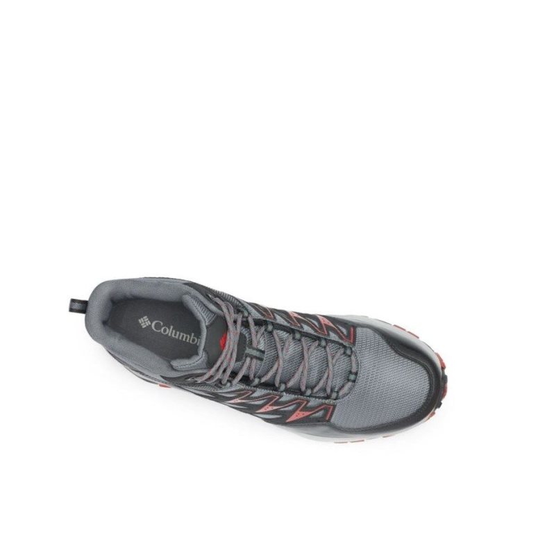 Columbia Wayfinder Mid OutDry Yürüyüş Botu Erkek Koyu Gri Kırmızı | 71534-THLE