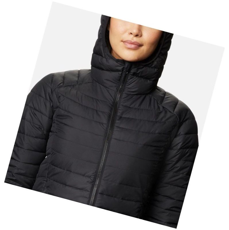 Columbia White Out Mid Hooded Mont Kadın Siyah | 64972-OBHV