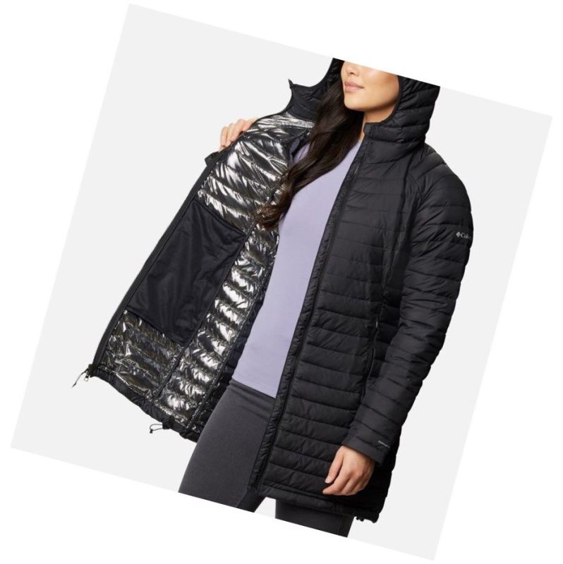 Columbia White Out Mid Hooded Mont Kadın Siyah | 64972-OBHV