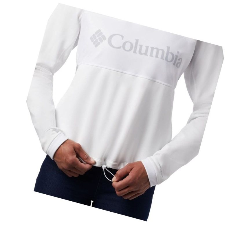 Columbia Windgates Fleece Crew Sweatshirt Kadın Beyaz | 54320-IVTU