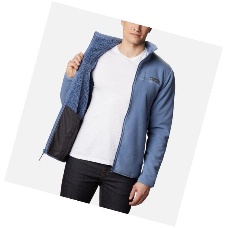 Columbia Winter Pass Full Zip Fleece Mont Erkek Gri Mavi | 69350-YJZM