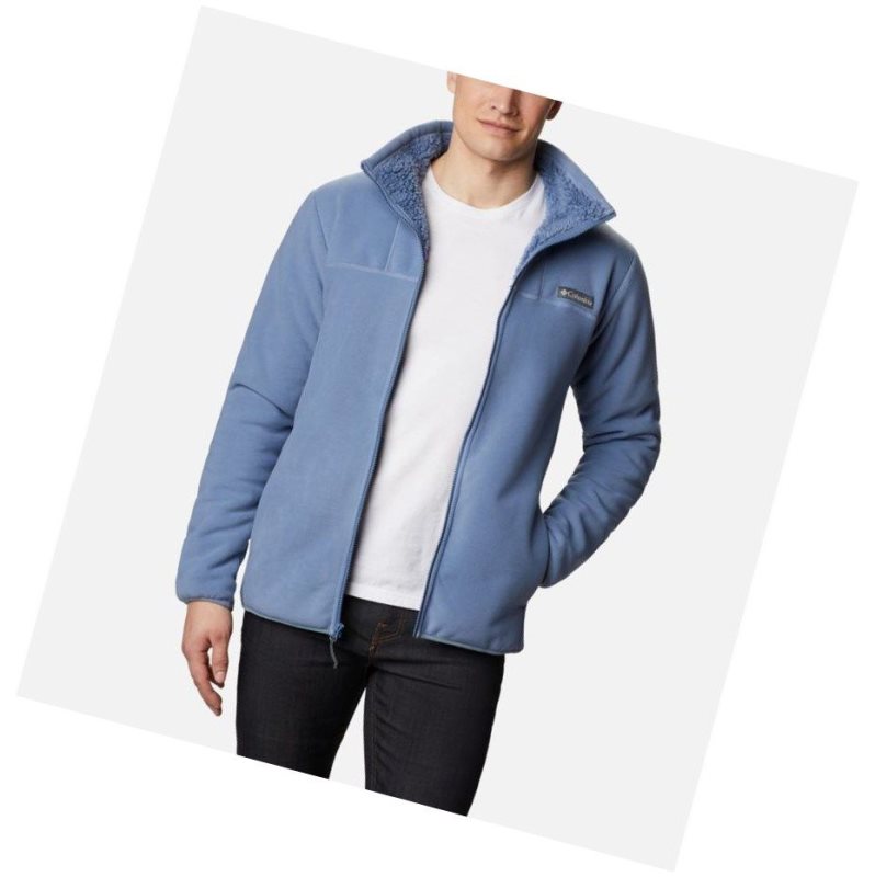 Columbia Winter Pass Full Zip Fleece Mont Erkek Gri Mavi | 69350-YJZM