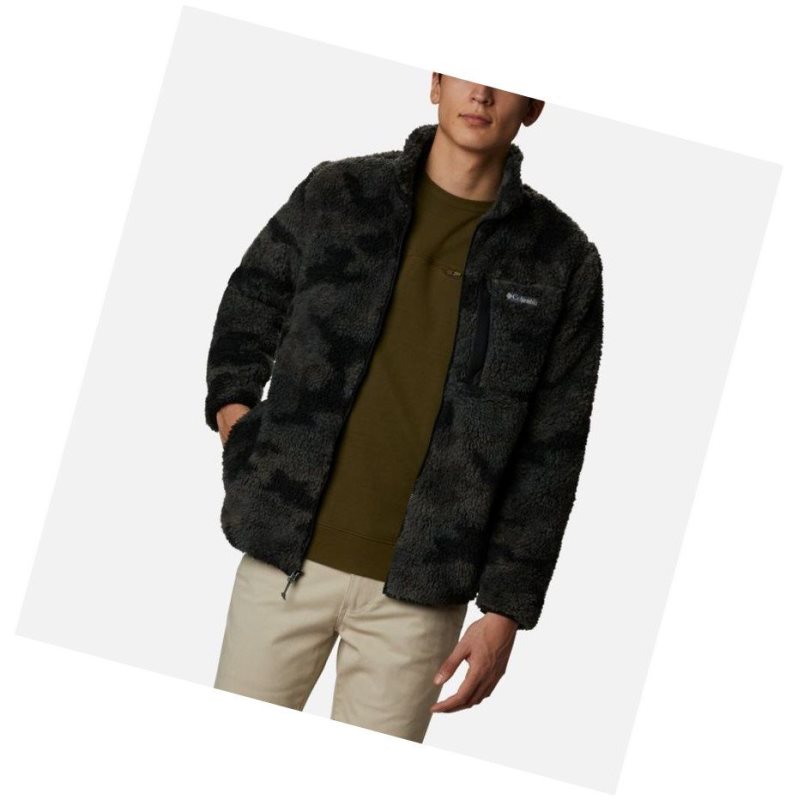 Columbia Winter Pass Printed Full Zip Fleece Mont Erkek Siyah Camo | 37260-TCVK