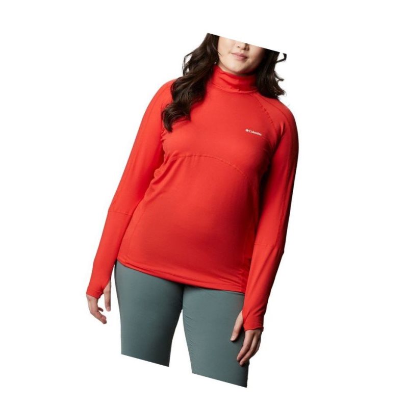 Columbia Winter Power Quarter Zip Knit Plus Size Sweatshirt Kadın Turuncu | 79546-RUBI