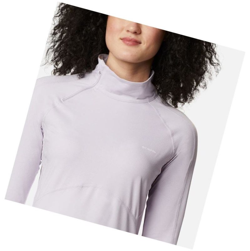Columbia Winter Power Quarter Zip Knit Sweatshirt Kadın Mor | 31462-OQHF